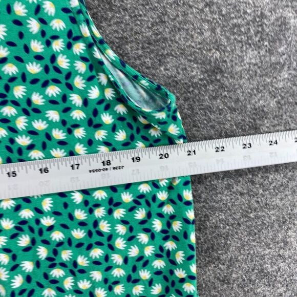 5/$45 Croft & Barrow Blouse Women L Large Green Floral Sleeveless Wide Strap - Picture 6 of 8
